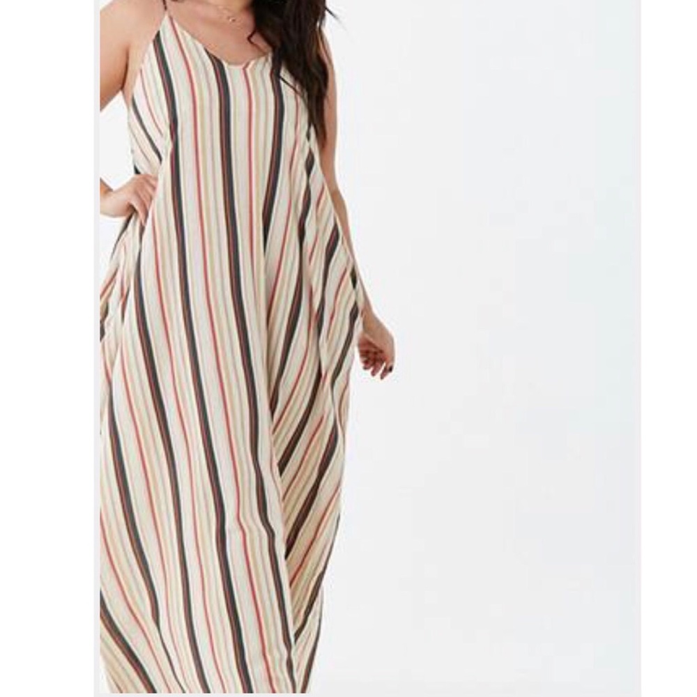 Crinkled Striped Cami Dress